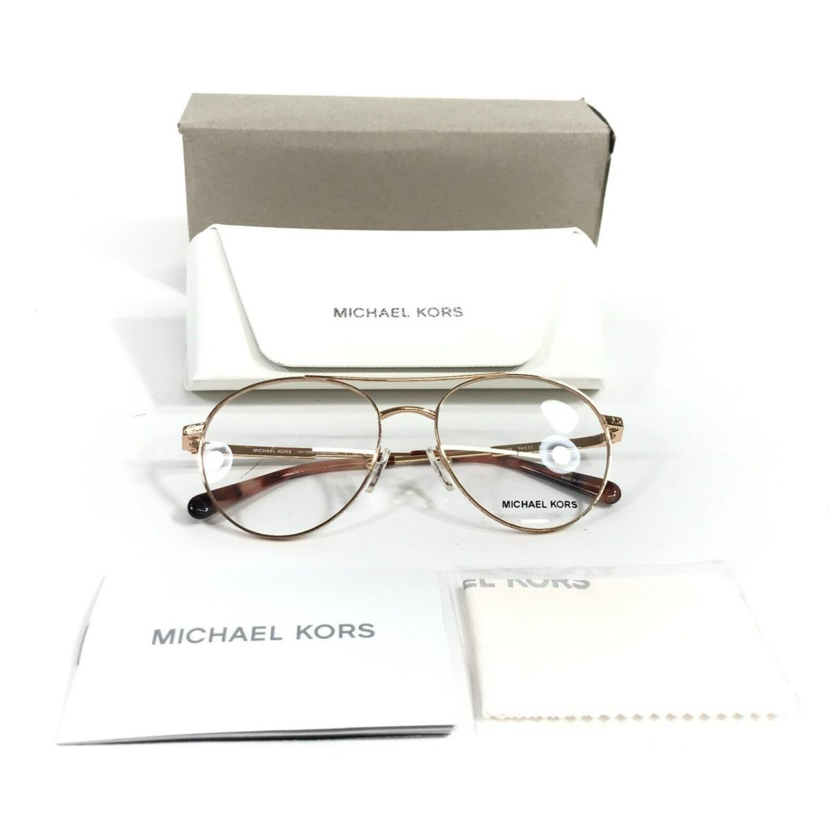 Michael Kors Eyeglasses Frames MK3069 Edgartown 1108 Rose Gold Aviator 54-17-140