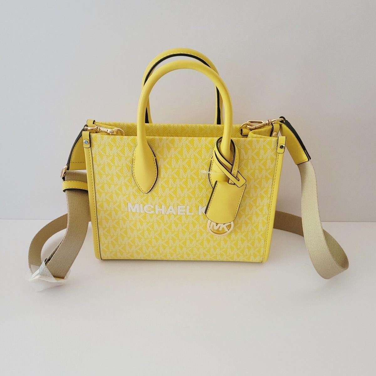 Michael Kors Mirella Small Shopper Top Zip Crossbody Tote Bag Golden Yellow MK