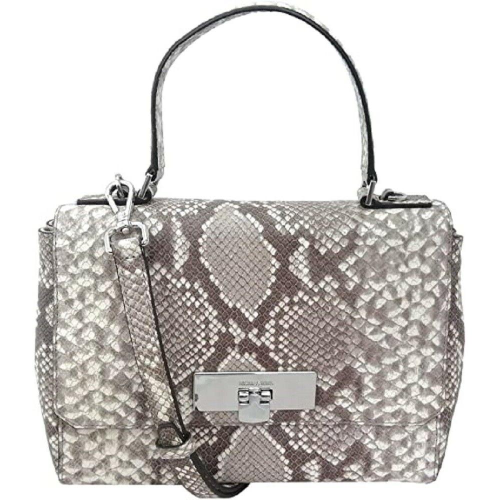 Michael Kors Callie Crossbody Shoulder Bag Leather Python Embossed Handbag