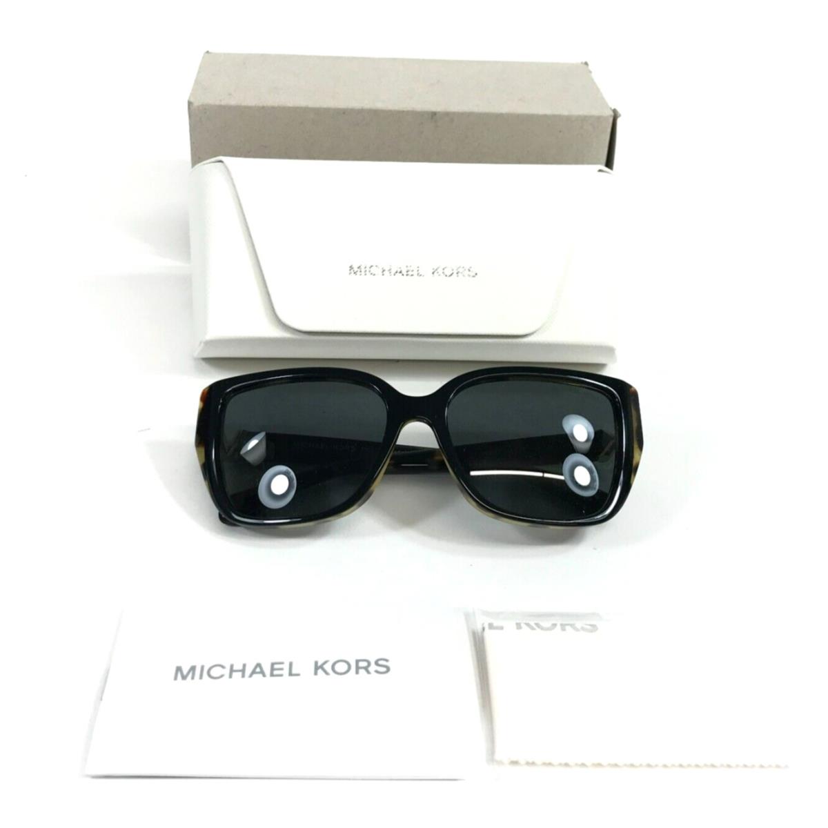 Michael Kors Sunglasses MK2199 Acadia 395087 Black Tortoise w/ Dark Grey Lenses