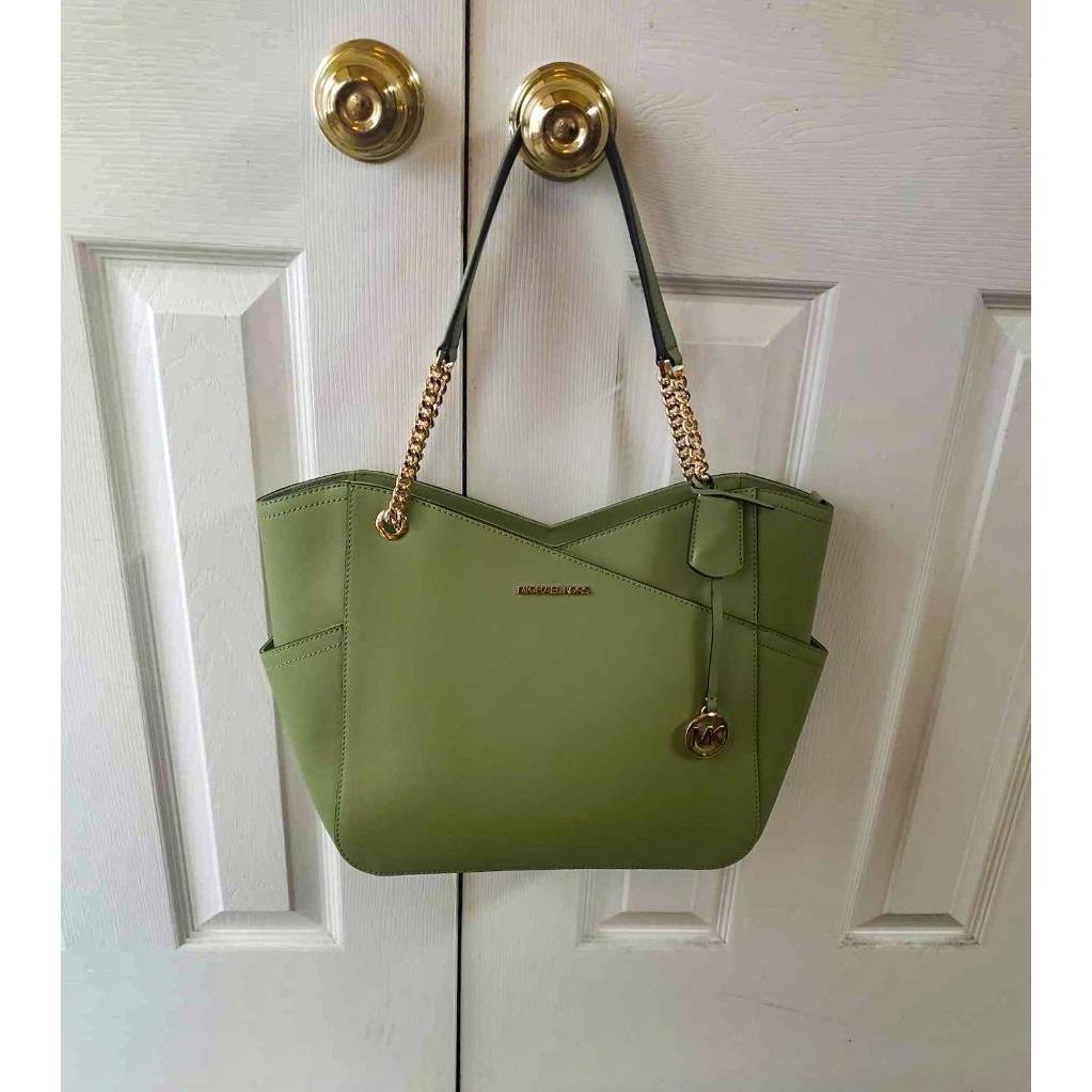 Michael Kors Jet Set Large Chain Shoulder Tote Handbag - Sage