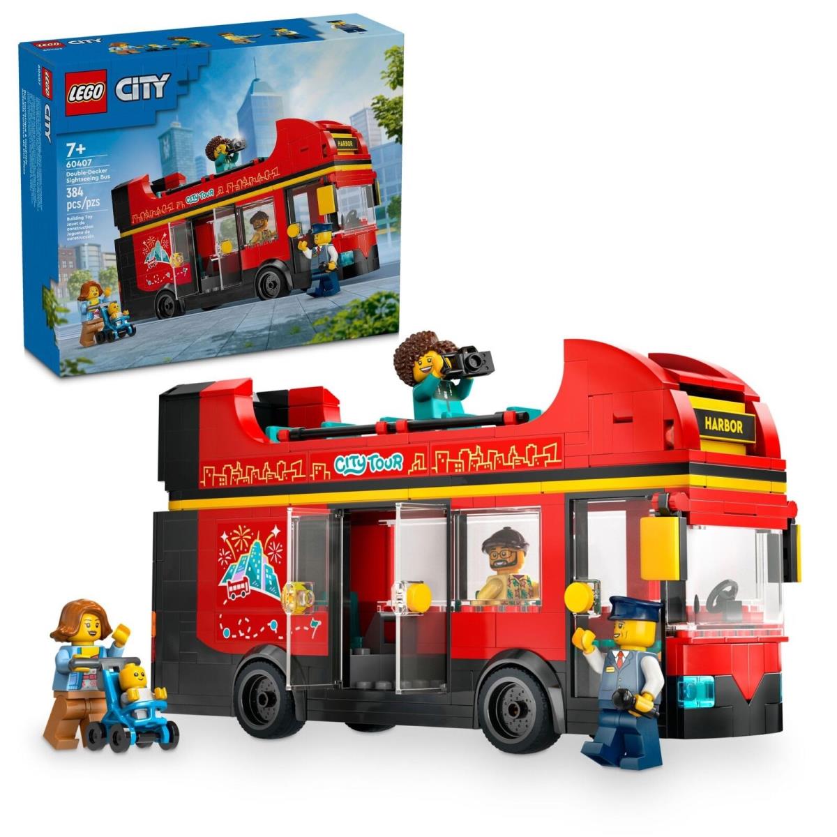 Lego City Red Double-decker Sightseeing Bus Toy Vehicle Set Birthday Gift