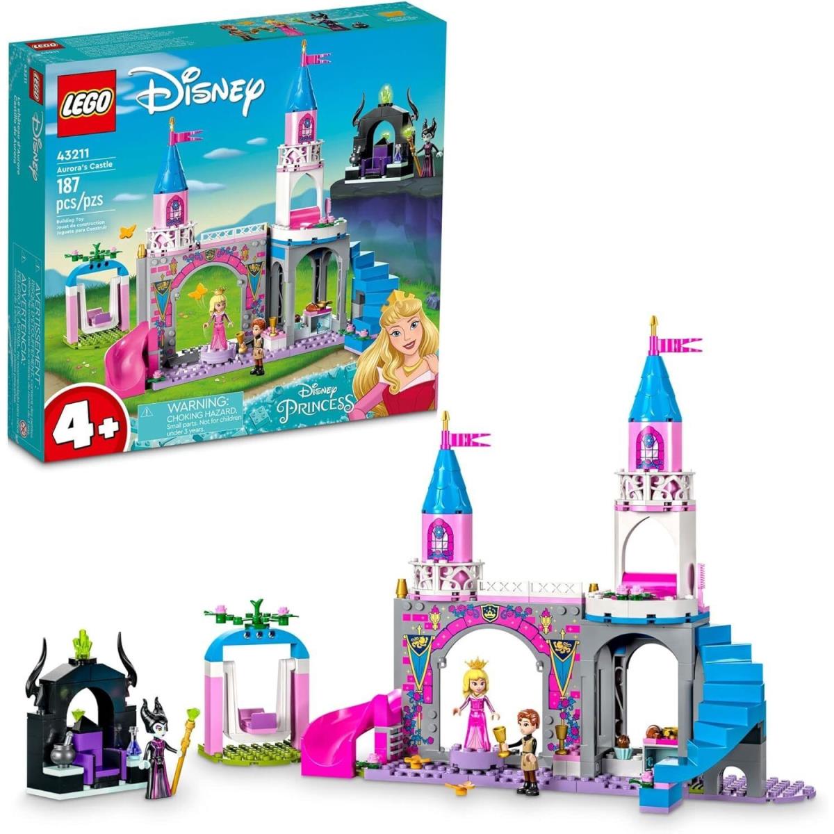 Lego Disney Princess Aurora`s Castle Building Toy Set 43211 For Kids Age 4+