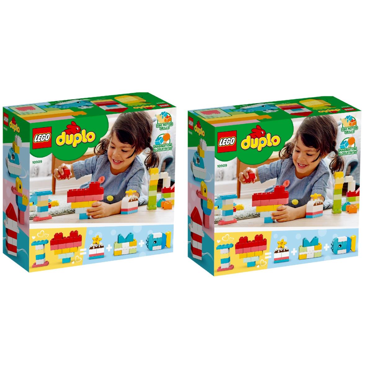 Lego Duplo Classic Heart Box First Bricks Building Toy 2 Boxes