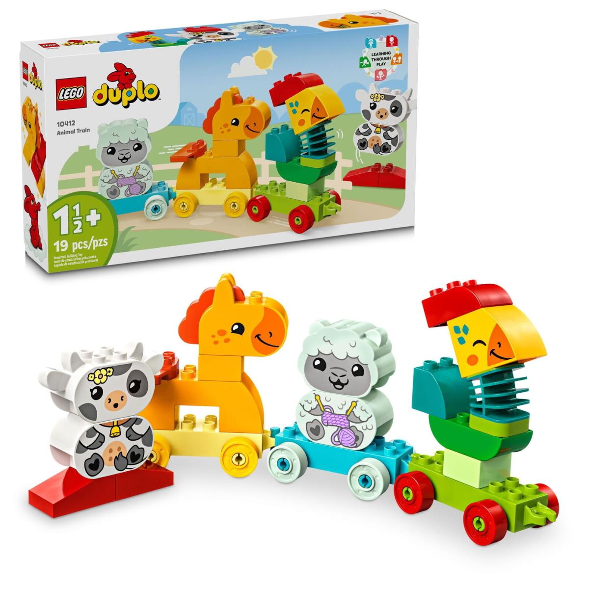 Lego Duplo My First Animal Train Building Set Horse Toy Educational Toy 4 Kids