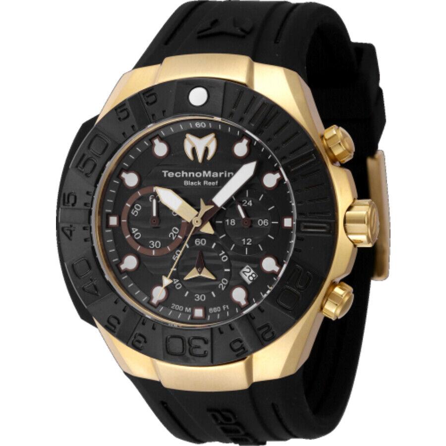 Technomarine Reef Black Chronograph Gmt Quartz Black Dial Men`s Watch TM-523012