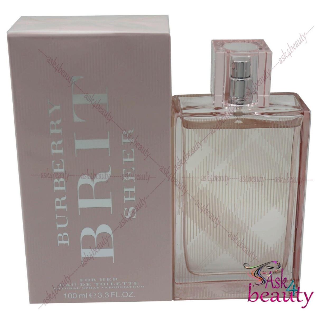 Brit Sheer By Burberry 3.3oz/100ml Edt Spray For Women Box