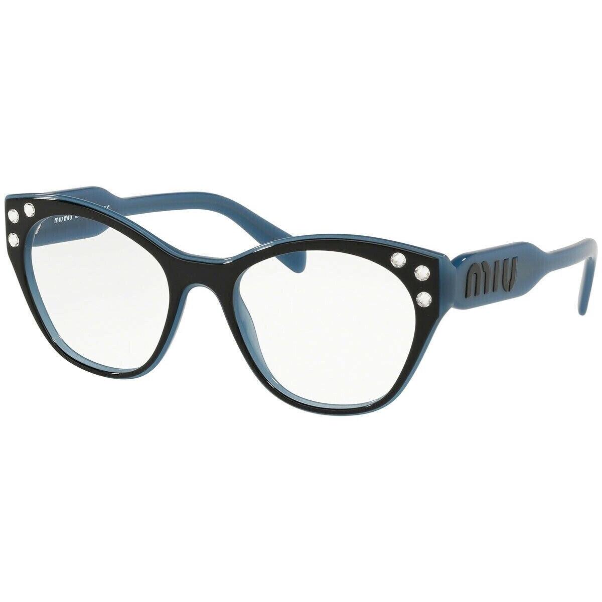 Miu Miu MU02RV 1013O1 52 Black Blue Eyeglasses Optical Frame