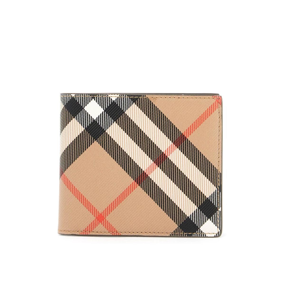 Burberry Book Wallet In Coated Canvas Bi-fold Design Wallet