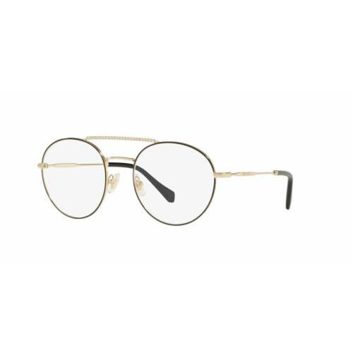 Miu Miu Eyeglass Frames MU51RV 1AB1O1 52 Black/gold For Women Optical Frame