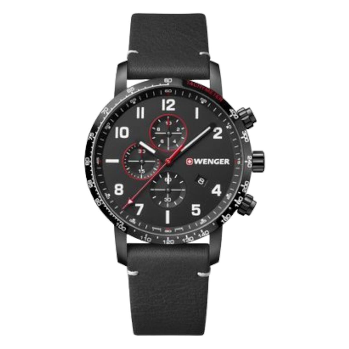 Wenger Swiss Army Men`s 01.1543.106 Attitude Chrono Black Dial Watch 44mm