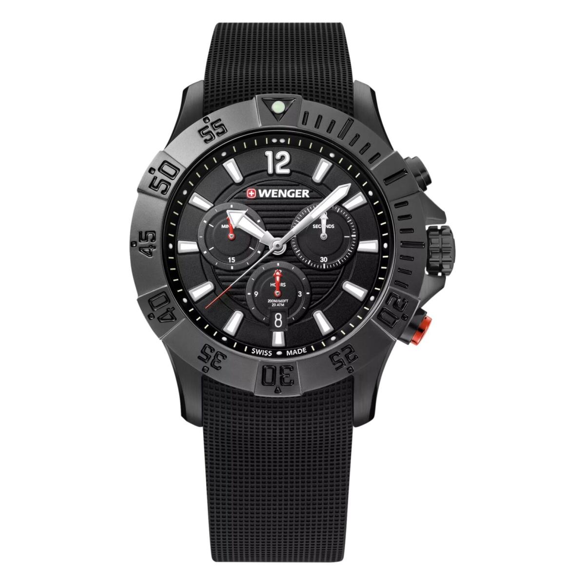 Wenger Swiss Army Men`s 01.0643.120 Seaforce Black Dial Watch 43 mm