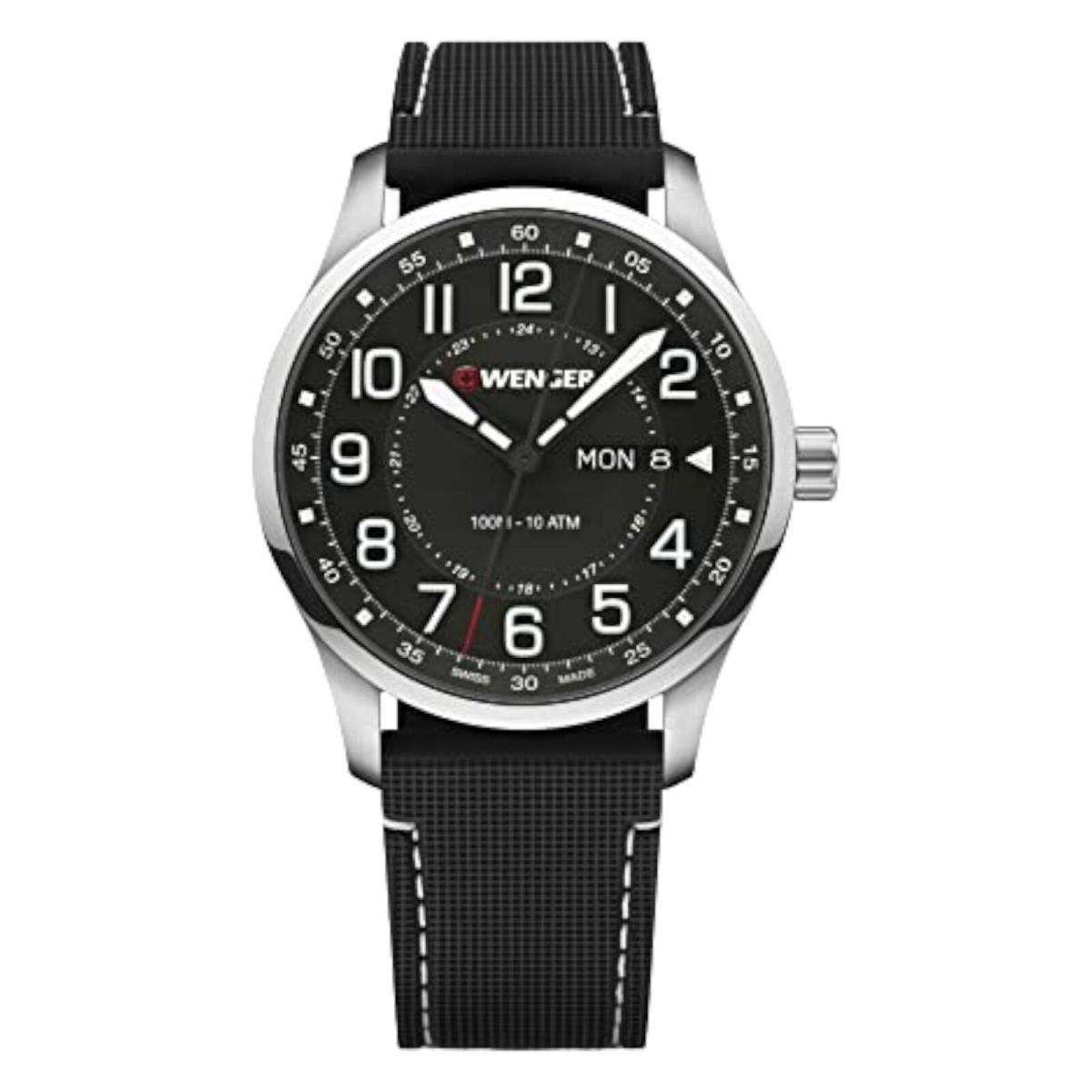 Wenger Swiss Army Men`s 01.1541.127 Attitude Black Dial Watch 42mm