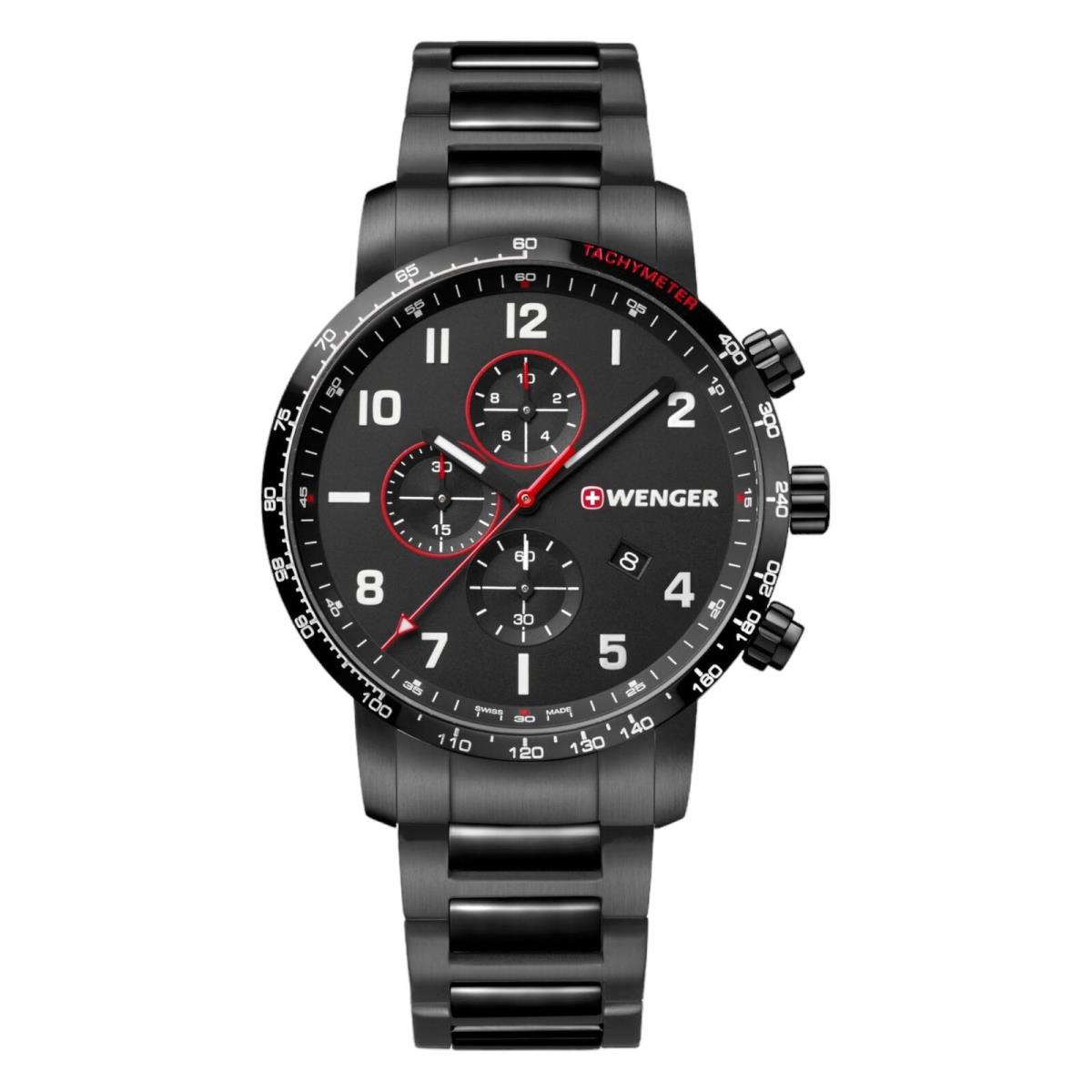 Wenger Swiss Army Men`s 01.1543.115 Attitude Chronograph Black Dial Watch 44mm