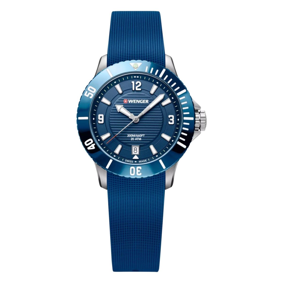 Wenger Swiss Army Ladies 01.0621.112 Seaforce Blue Dial Watch 35 mm