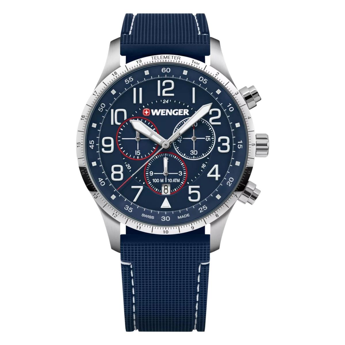 Wenger Swiss Army Men`s 01.1543.117 Attitude Chrono Blue Dial Watch 44 mm