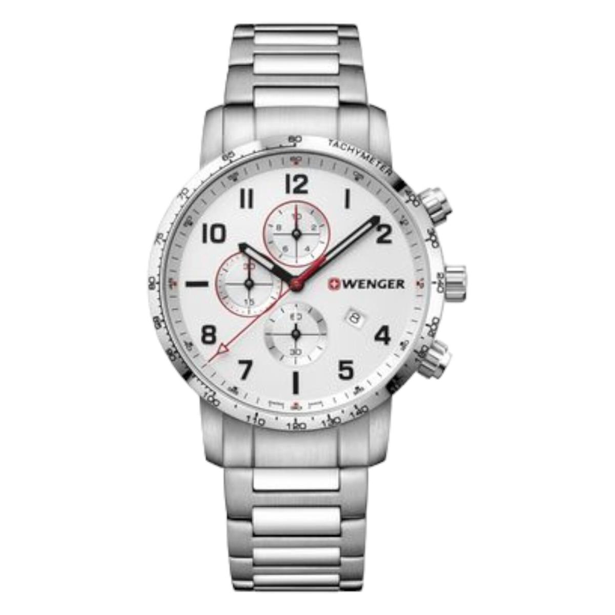 Wenger Swiss Army Men`s 01.1543.110 Attitude Chrono White Dial Watch 44mm