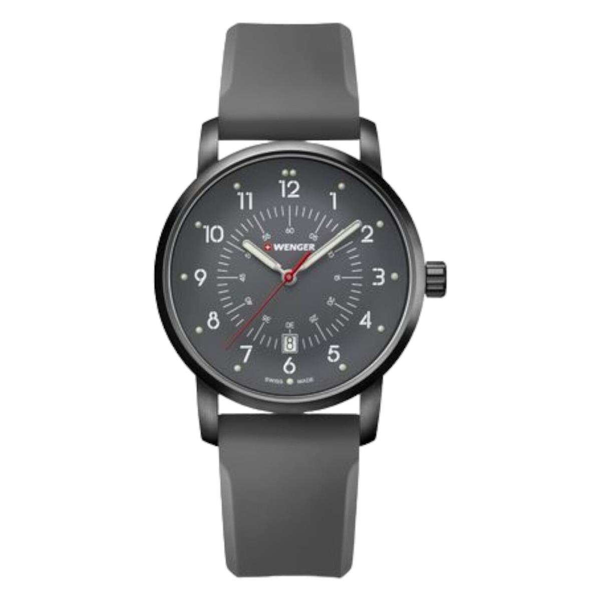 Wenger Swiss Army Men`s 01.1641.120 Avenue Gray Dial Watch 42 mm - Dial: Gray, Band: Gray, Bezel: Black