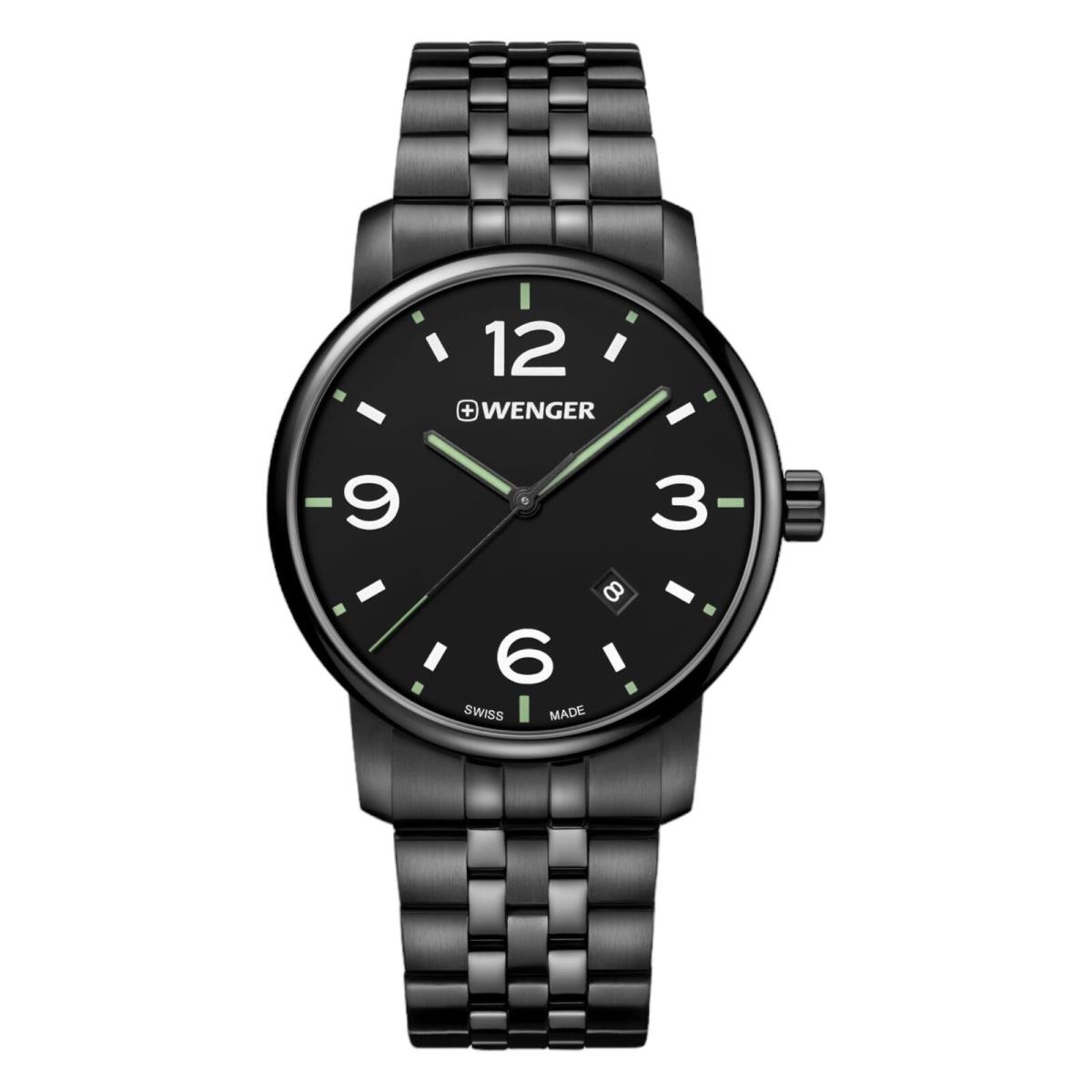 Wenger Swiss Army Men`s 01.1741.119 Urban Metropolitan Black Dial Watch 42mm