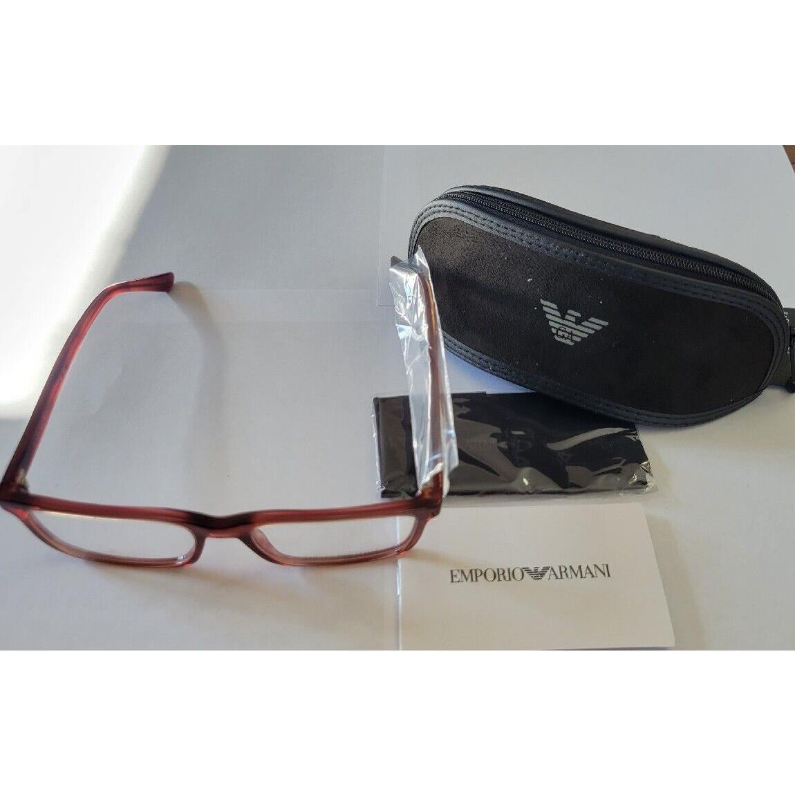 Emporio Armani EA3227 6053 Eyeglasses Frames Bordeaux/top Smoke 54/17/145