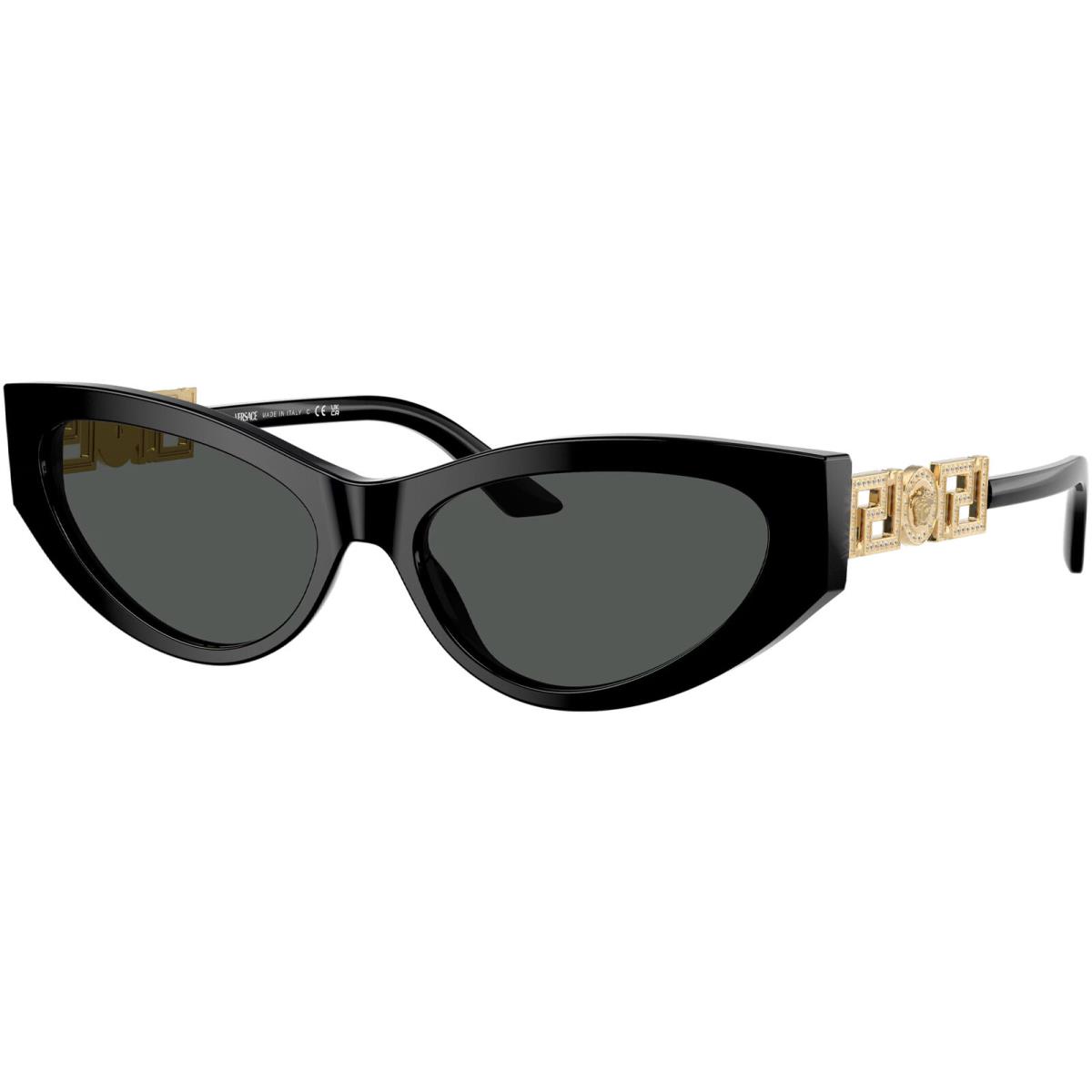 Versace Women`s Black Cat Eye Sunglasses VE4470B-GB187-56 - Italy