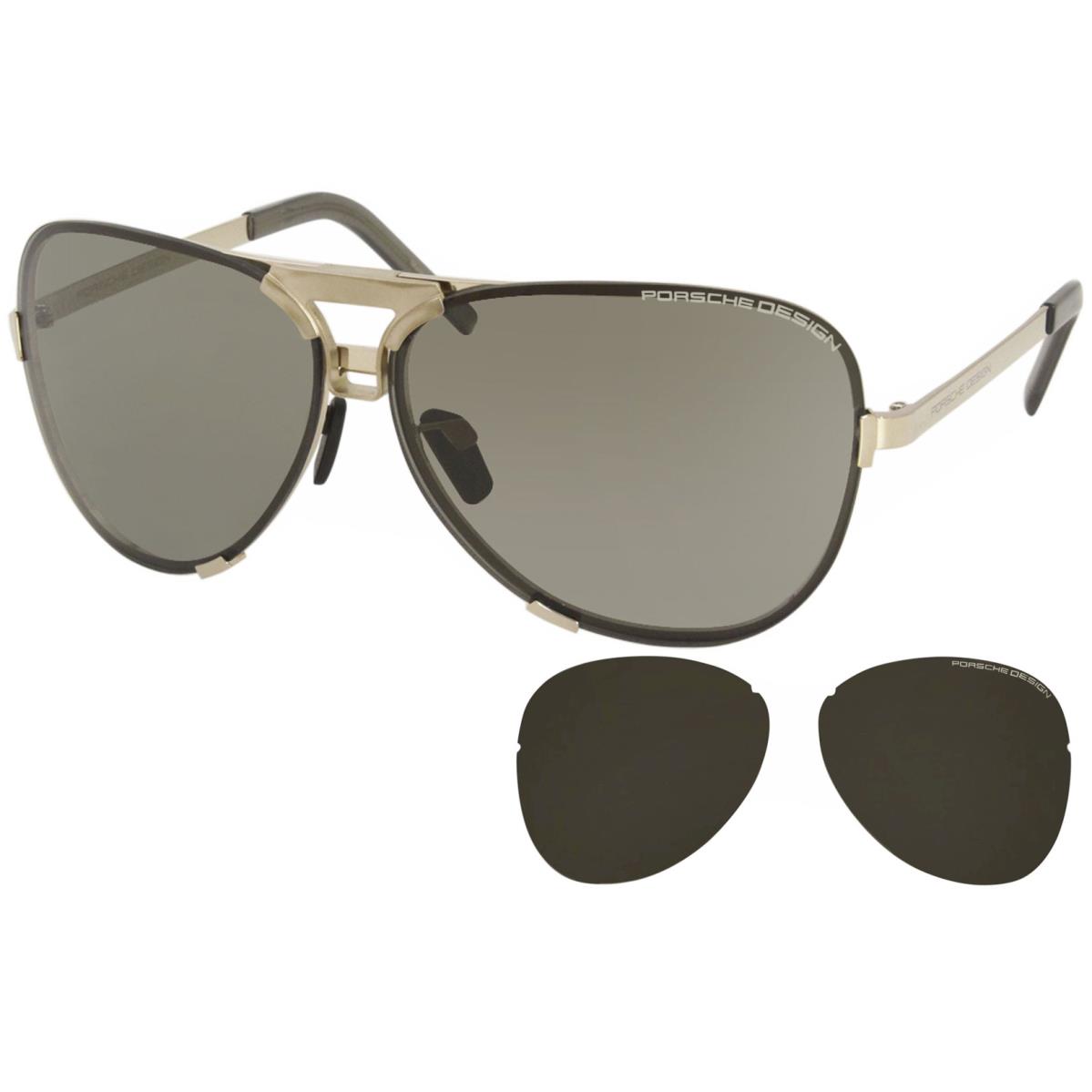 Porsche Design Men`s P8678 P/8678 Square Fashion Sunglasses 67mm Gold