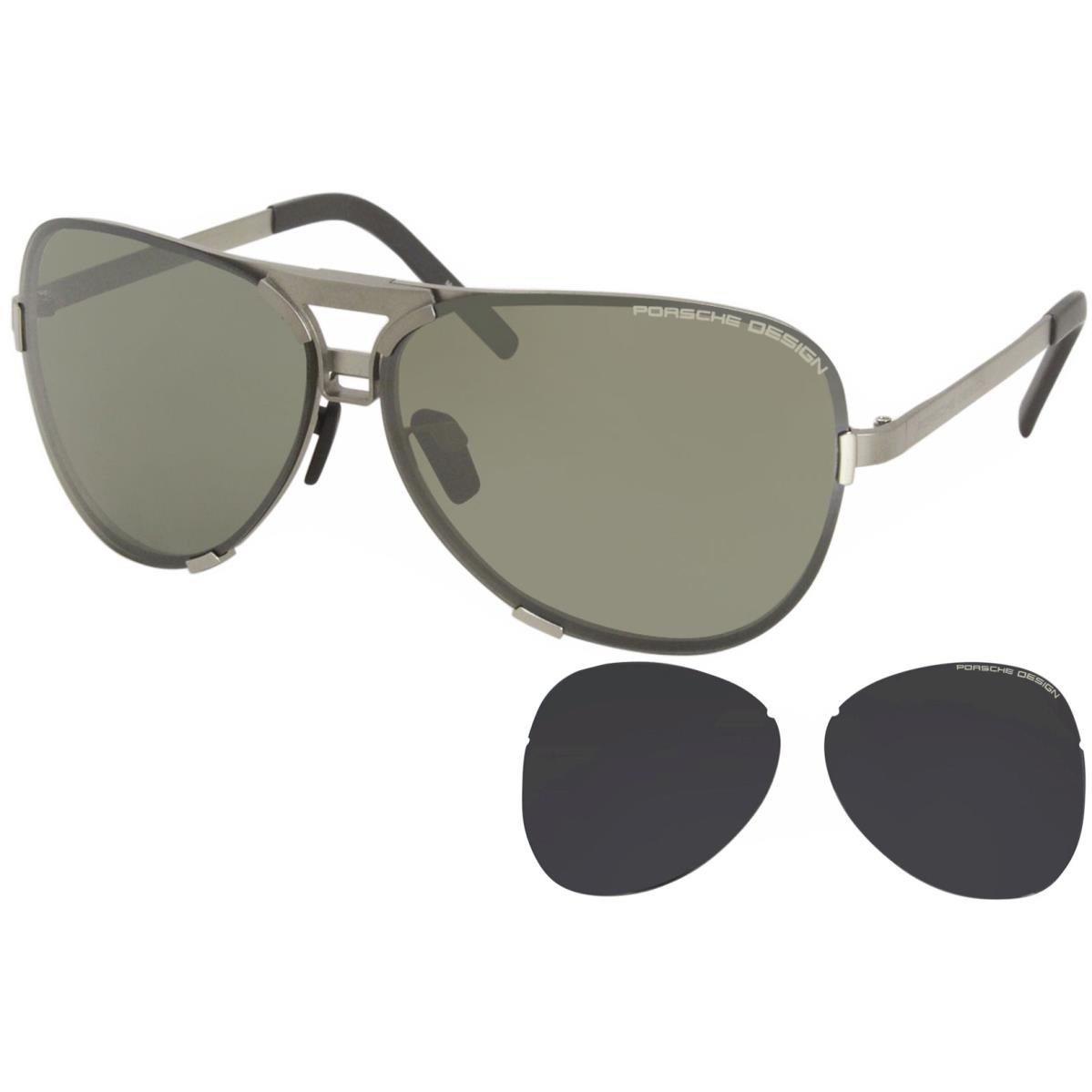 Porsche Design Men`s P8678 P/8678 Square Fashion Sunglasses 67mm Silver