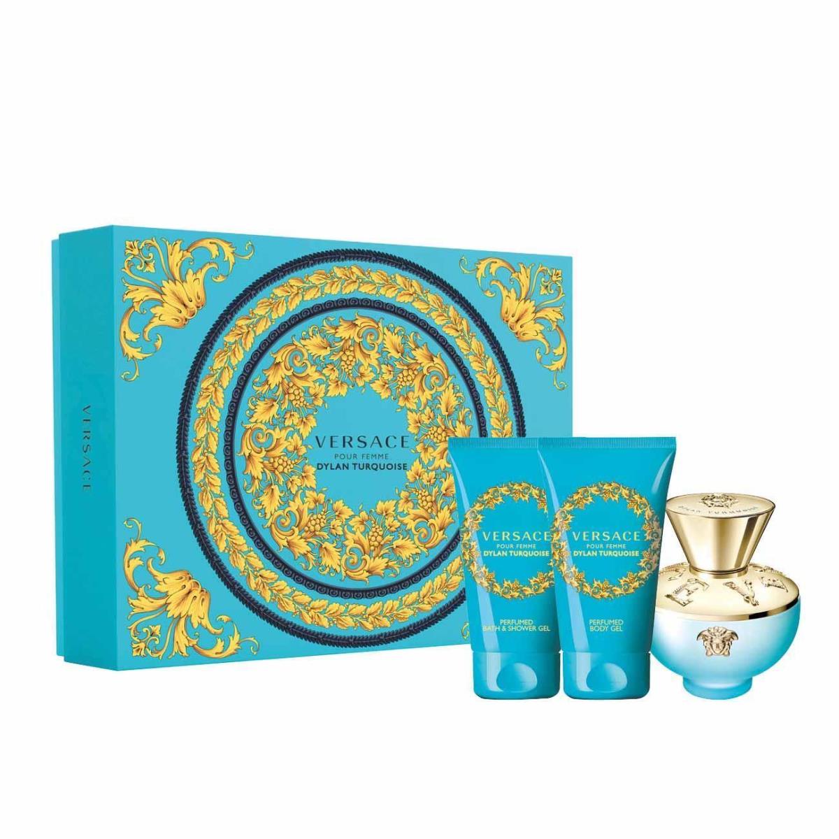 Versace Ladies Dylan Turquoise 3 Pc Gift Set Fragrances 8011003876778