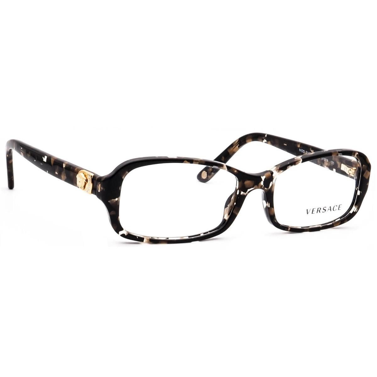 Versace Eyeglasses MOD.3146-B 876 Black Brown Quartz Rectangular 51 16 135 - Frame: Black Brown Quartz