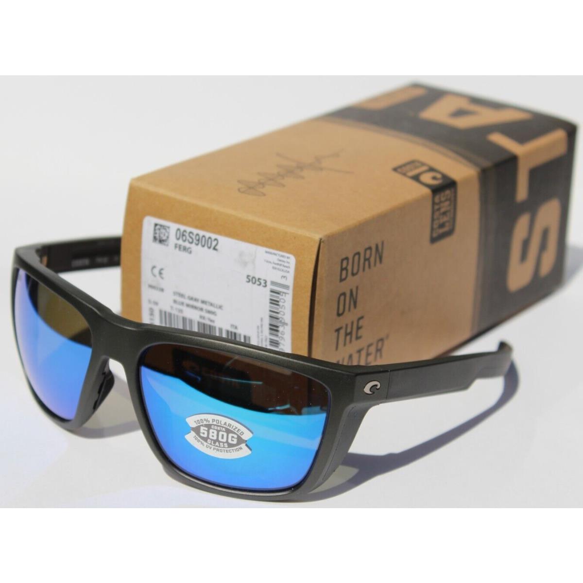 Costa Del Mar Ferg Polarized Sunglasses Steel Gray Metal/blue Mirror 580G