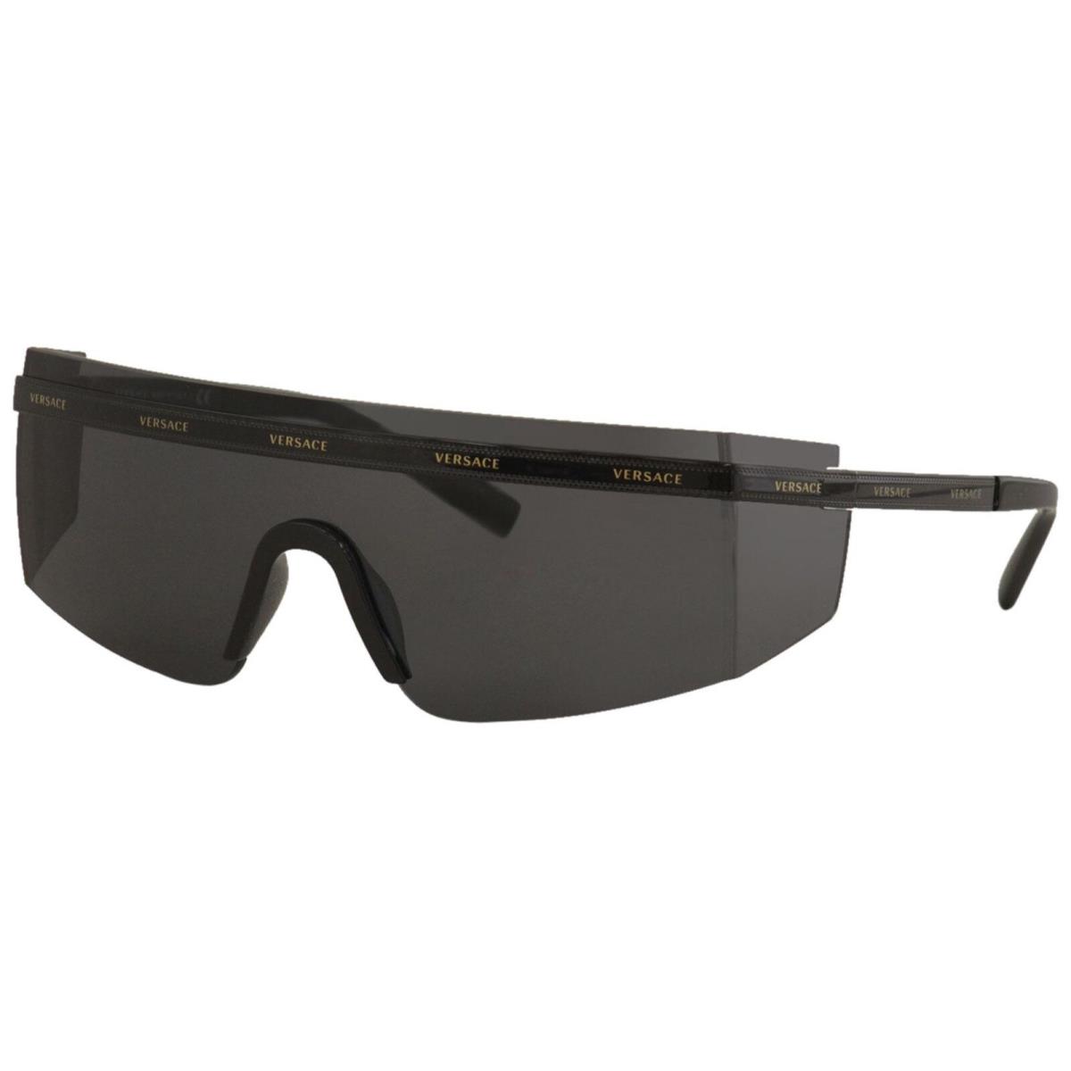 Versace Men`s VE2208 VE/2208 1009/87 Black Shield Sunglasses 45mm