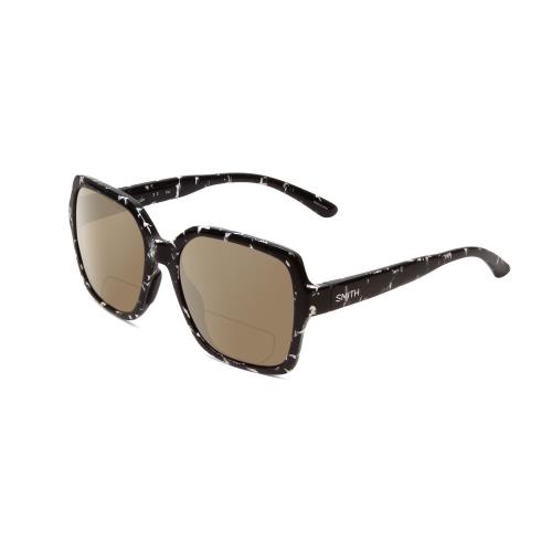 Smith Flare Women Polarized Bi-focal Sunglasses in Black Tortoise 57mm 41 Option Brown