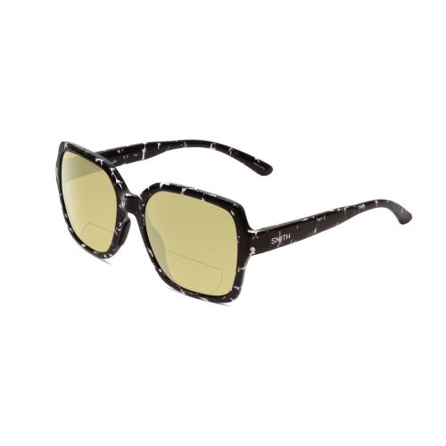 Smith Flare Women Polarized Bi-focal Sunglasses in Black Tortoise 57mm 41 Option Yellow