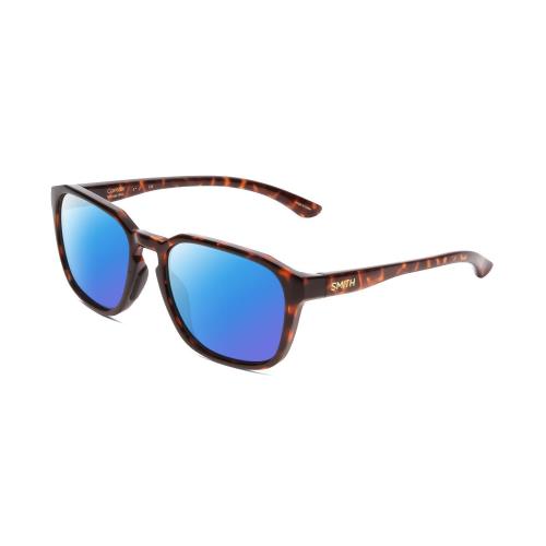 Smith Optic Contour Unisex Designer Polarized Sunglasses in Tortoise Havana 56mm Blue Mirror Polar