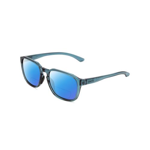 Smith Contour Polarized Bi-focal Sunglasses in Crystal Blue Green 56mm 41 Option Blue Mirror