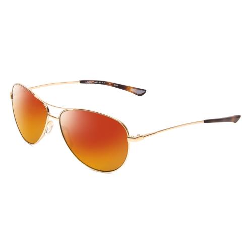 Smith Optics Langley Unisex Pilot Designer Polarized Sunglass Gold 60mm 4 Opt Red Mirror Polar