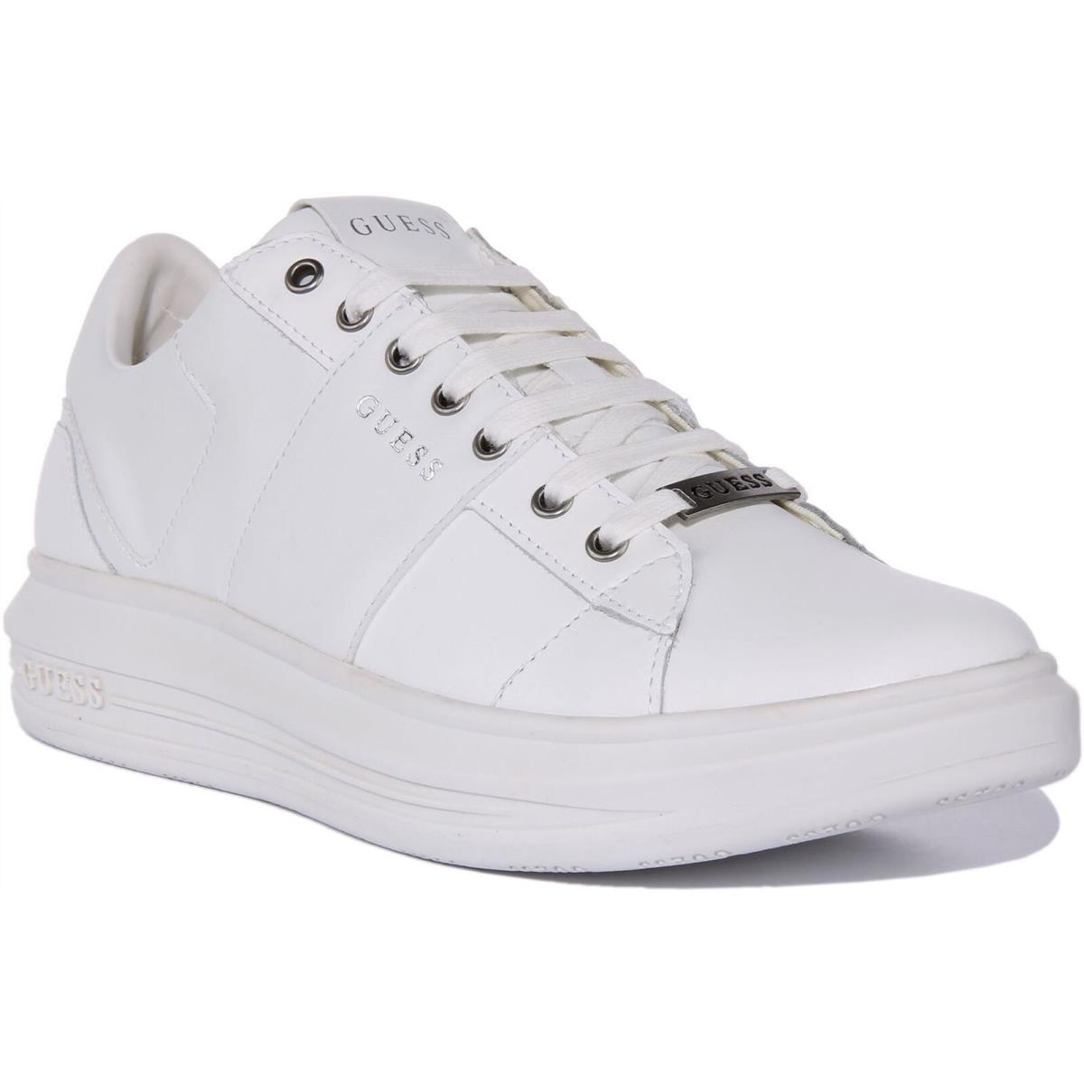 Guess Fm5Vbslea12 Mens Sneaker In White Vivo Salerno Low Top 6 - 13