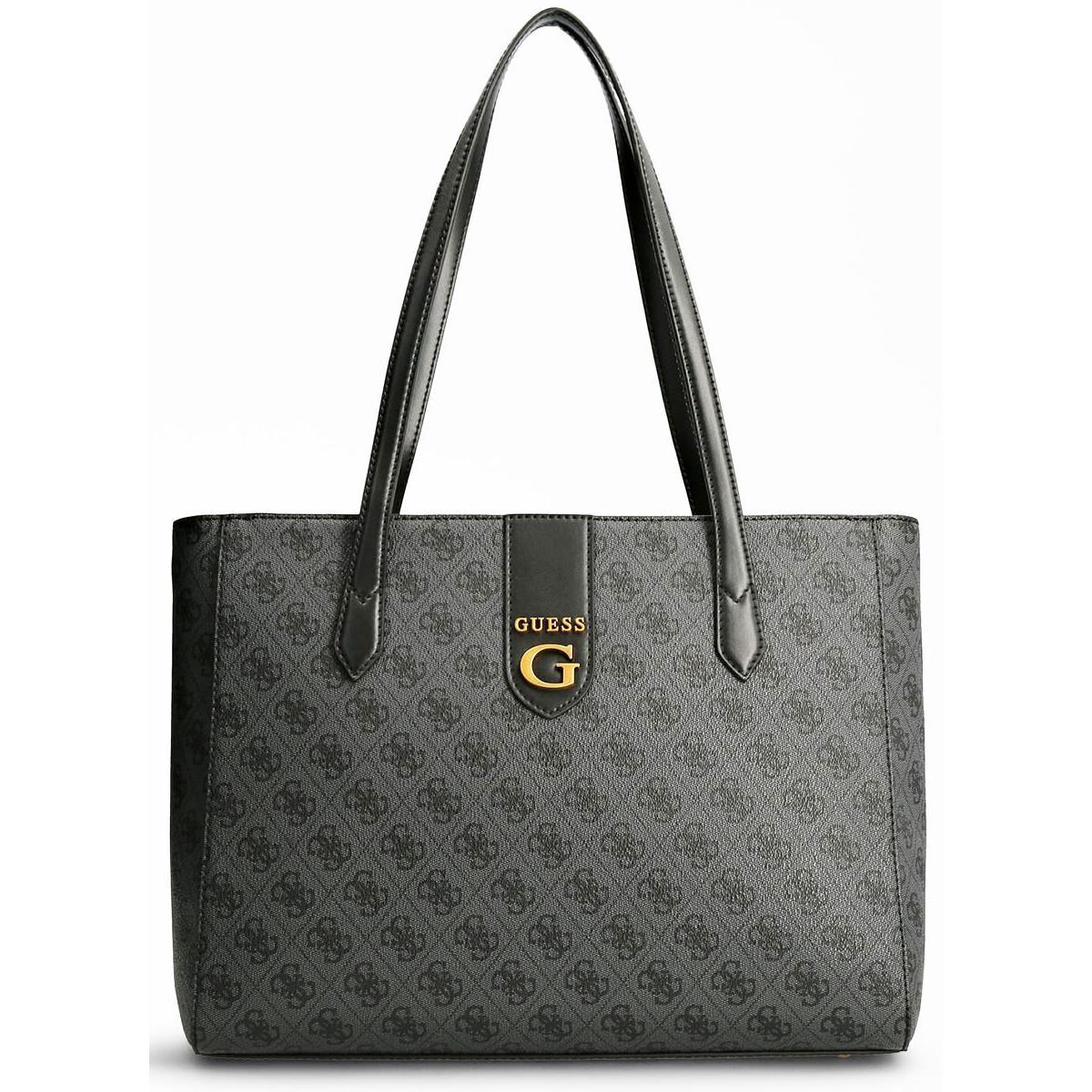 Guess Hwsb8551230 Rossana Society Logo Shopper Tote Womens Bag In Coal