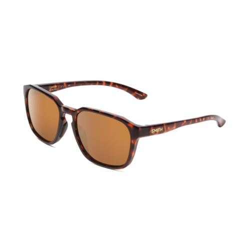 Smith Contour Square Designer Sunglasses in Tortoise Gold Polarized Brown 56mm