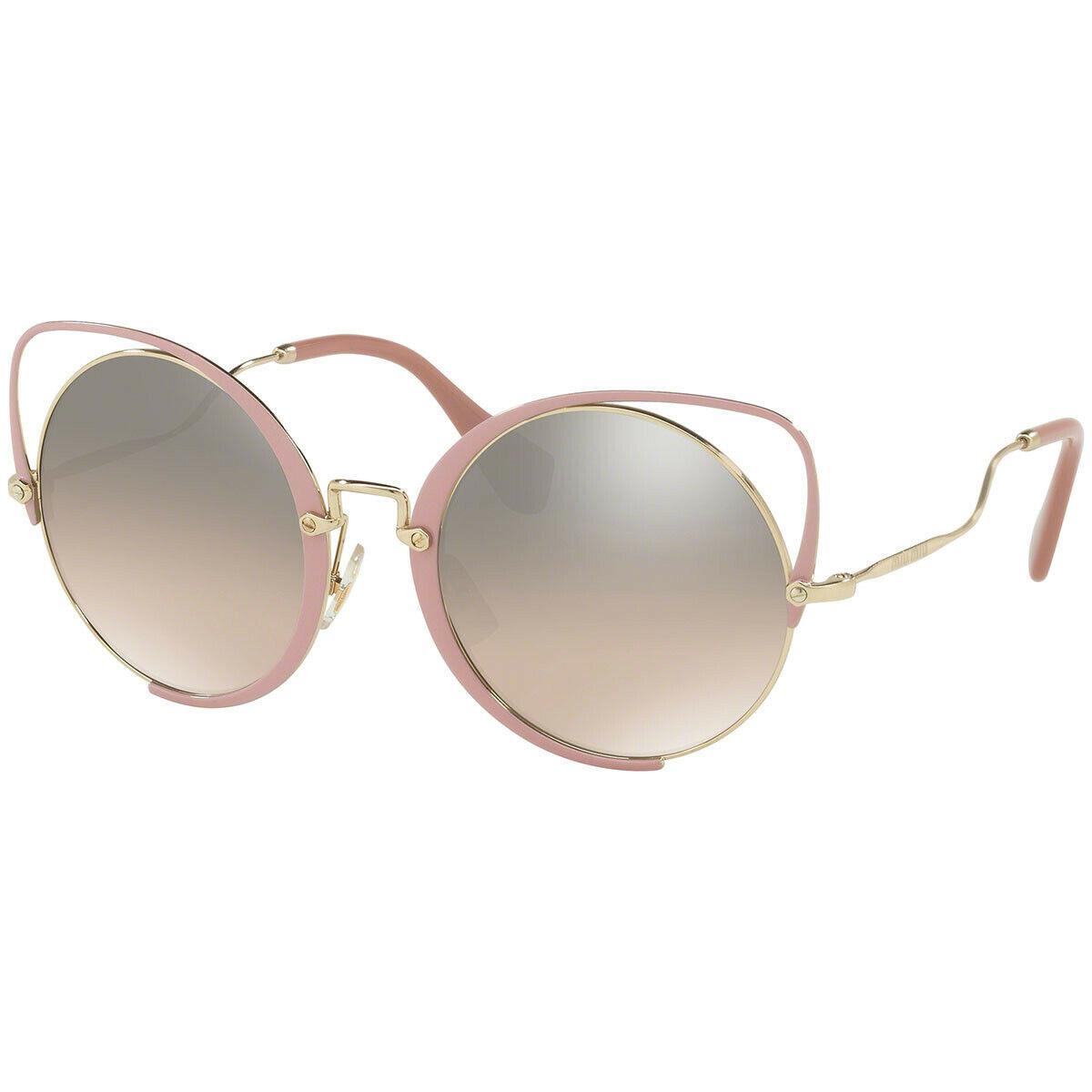 Miu Miu MU51TS CR5-4P0 Antique Glitter Pink Brown/grey Oversized Sunglasses