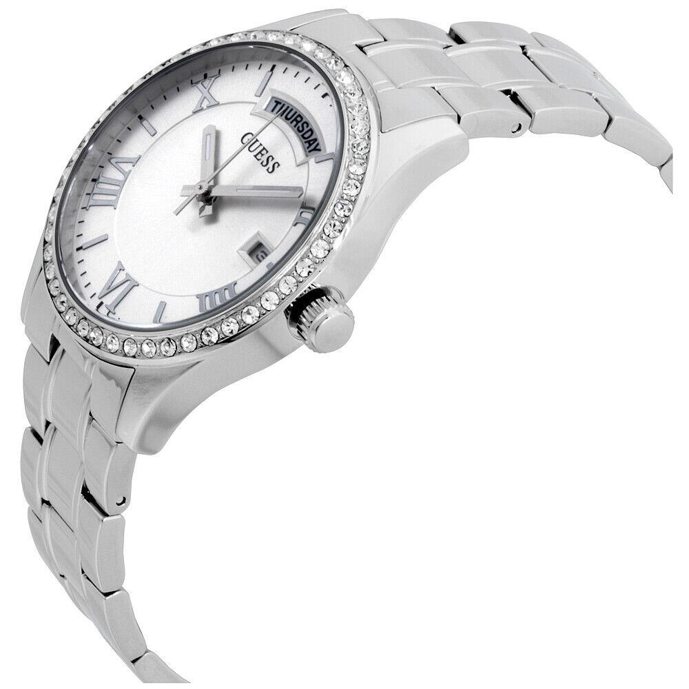 Guess 38mm U0764L1 Ladies Stainlesssteel Silver Tone Date Crystal Accented Bezel