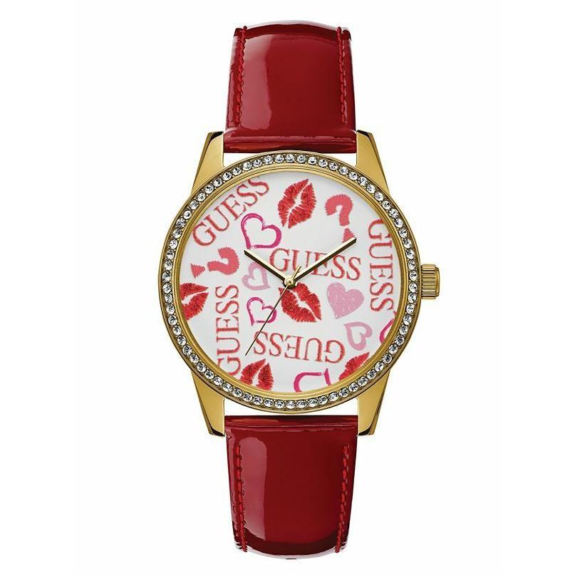 Montre Guess U1206L2 Gold-tone and Red Analog Watch