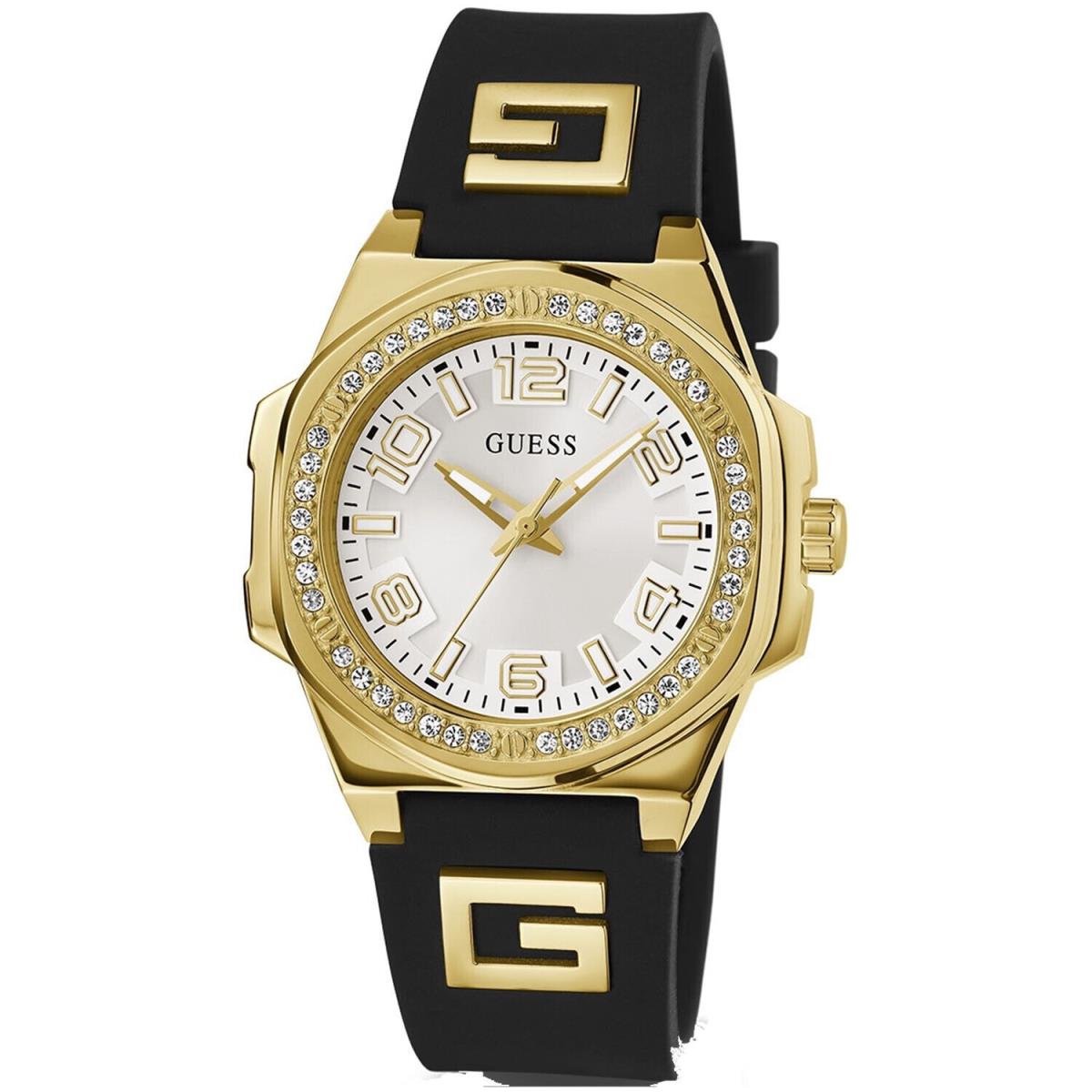 Guess Women`s Black Gold Wristwatch Silver Dial Watch - GW0617L1