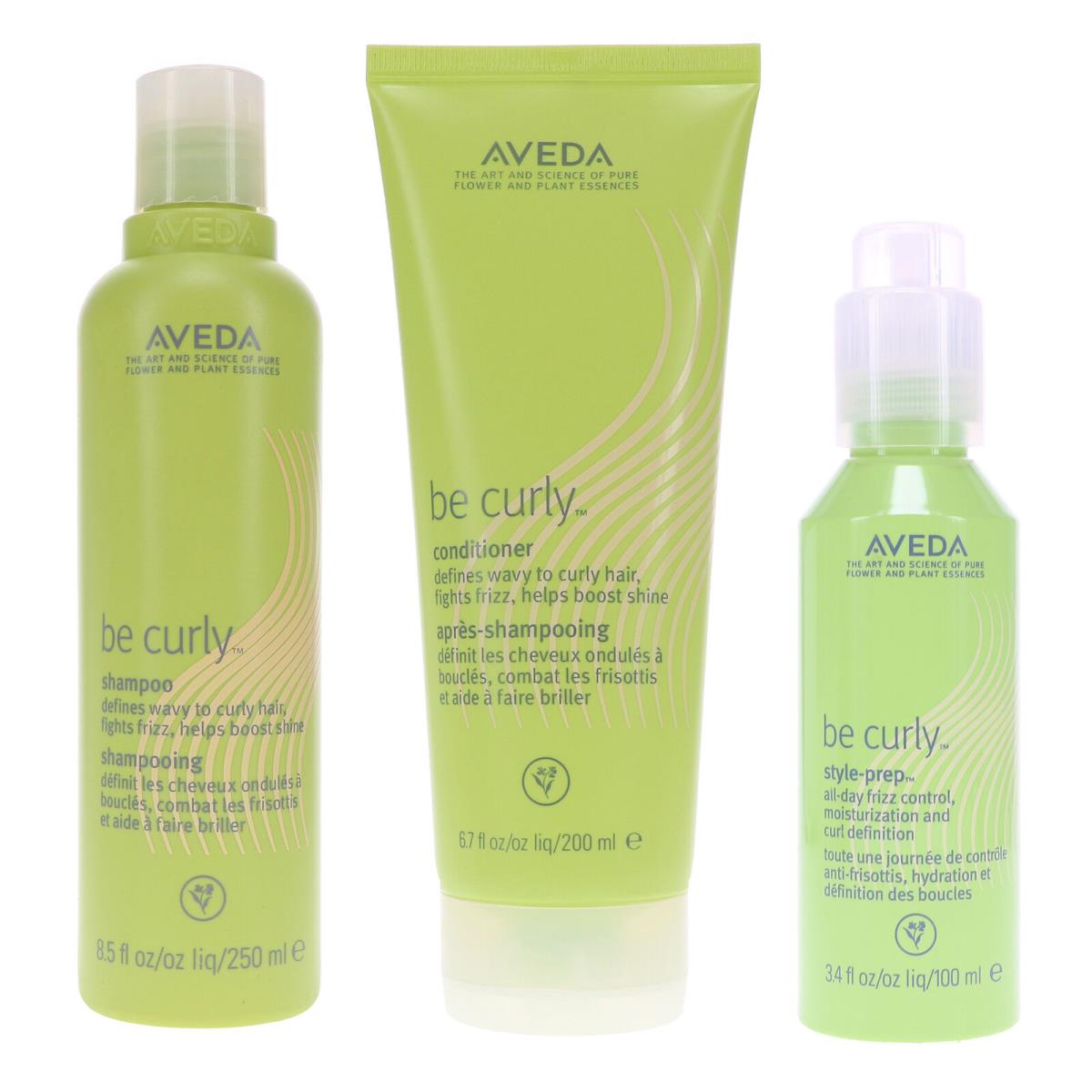 Aveda Be Curly Shampoo 8.5 oz Be Curly Conditioner 6.7 oz Be Curly Style