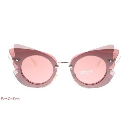 Miu Miu Women`s Sunglasses MU02SS VA50A0 Dark Brown Pink/dark Violet 63mm Authen