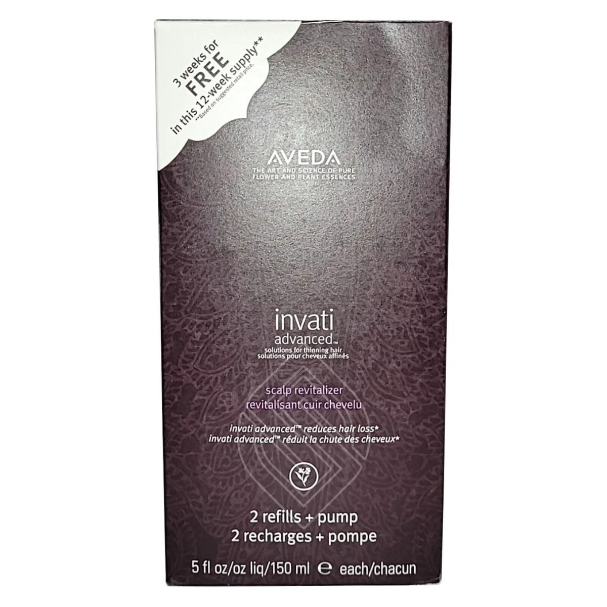 Aveda Invati Advanced Scalp Revitalizer 2 Refills Plus Pump 5oz 150ml