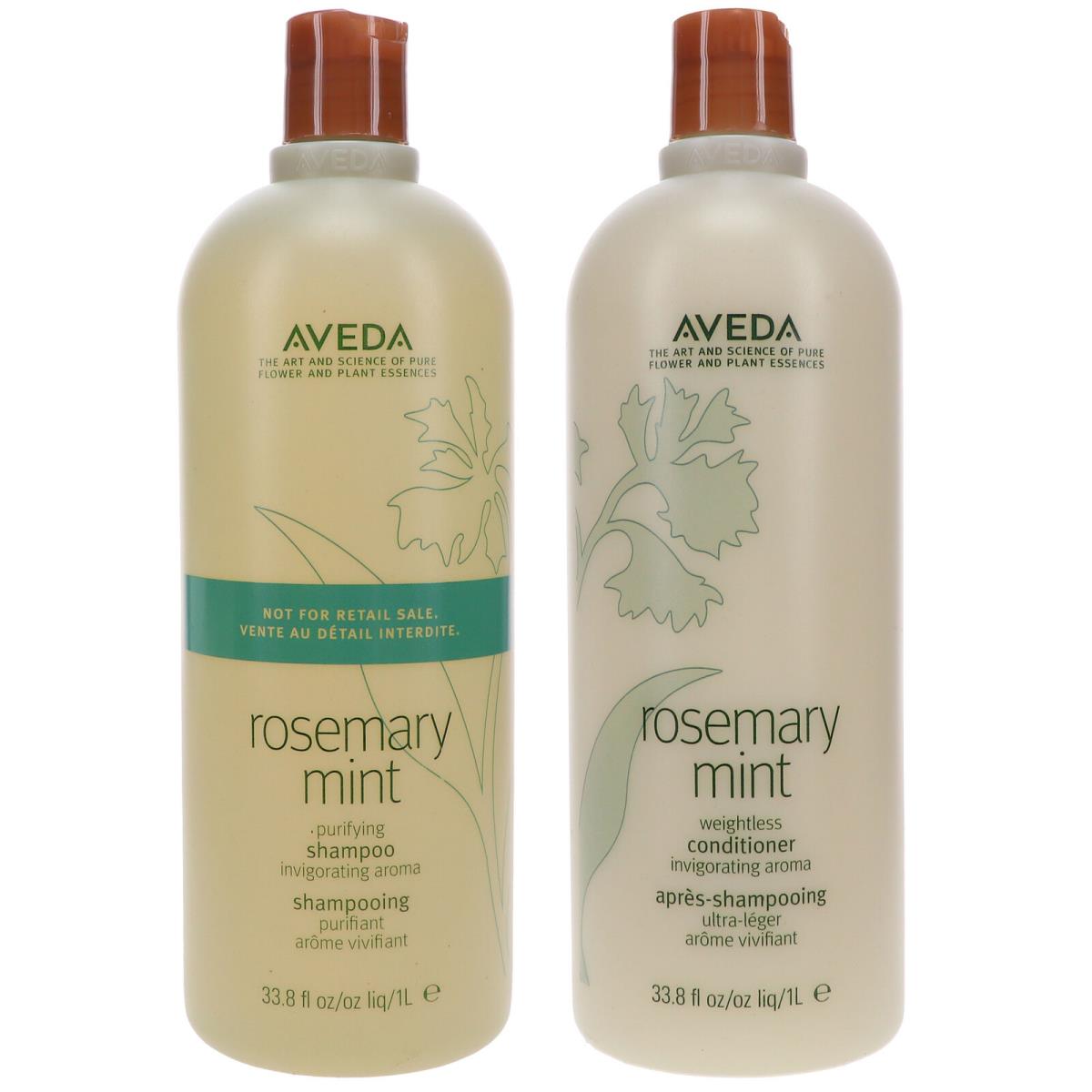 Aveda Rosemary Mint Shampoo 33.8 oz Rosemary Mint Weightless Conditioner 33.8