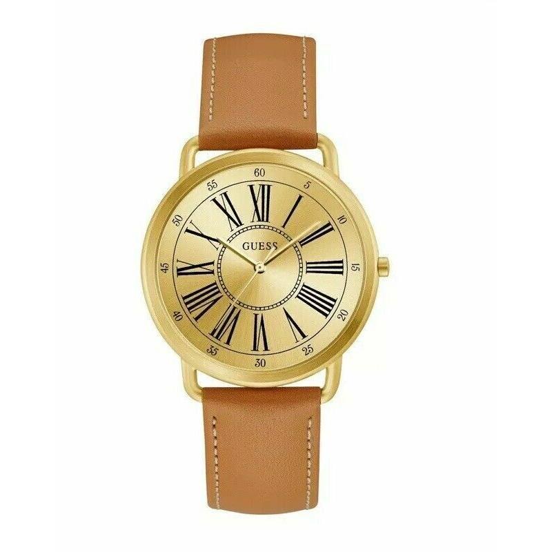 Guess 40mm Women`s Kennedy Watch W1068L4 Tan Strap and Gold Dial