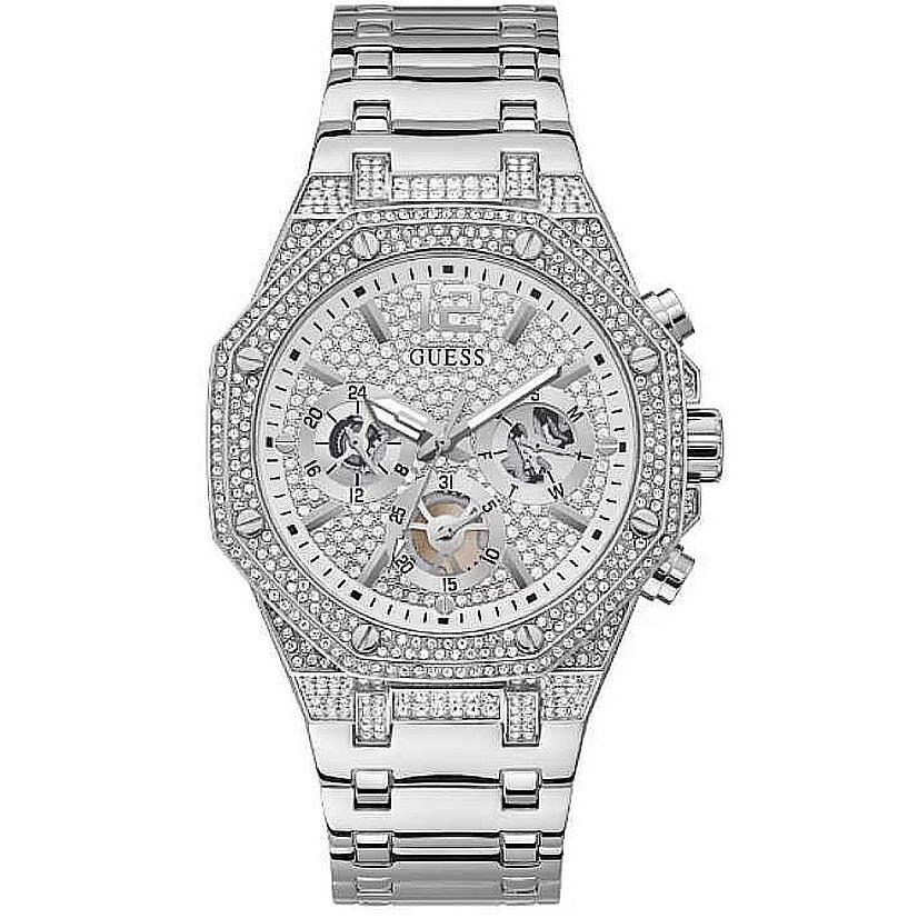 Men`s Guess Stainless Steel Multifunction Crystallized Watch GW0419G1