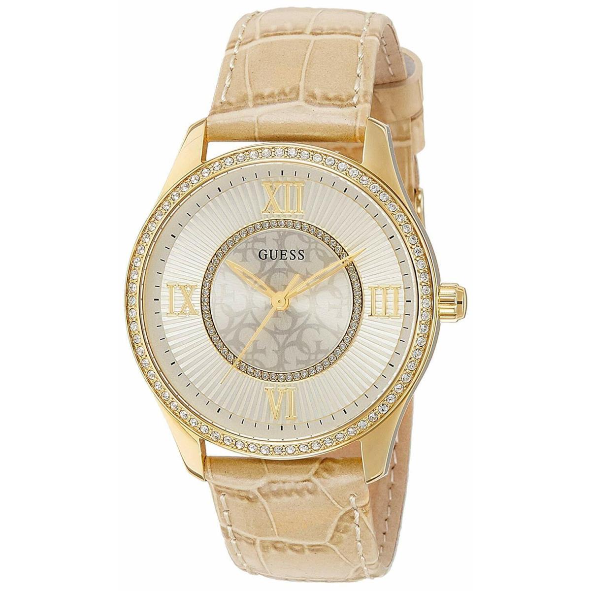 Guess W0768L2 Ladies Dress Stainless Steel Gold-tone Crystal Accented Bezel